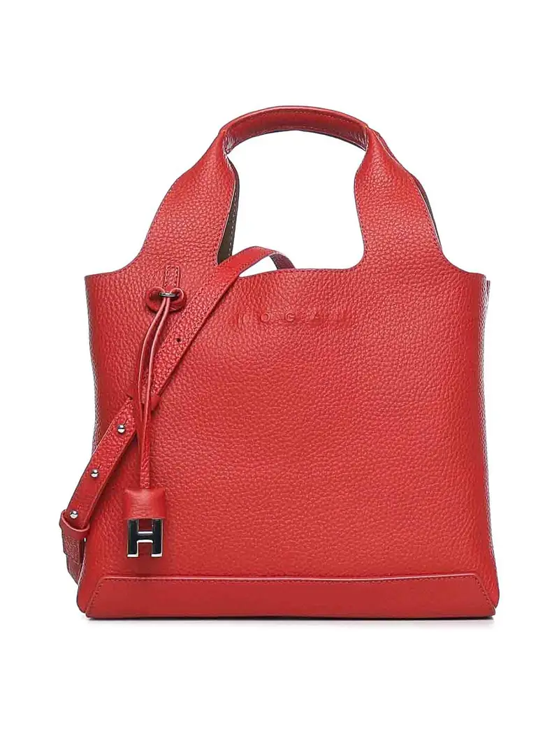 Borsa tote piccola in pelle Rosso