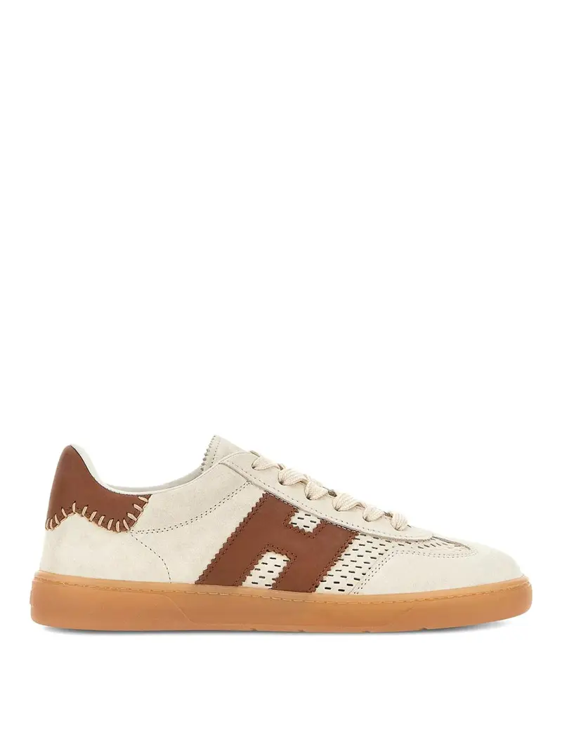 Fantastiche sneakers in pelle beige/marrone