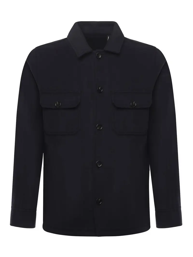 Giacca-camicia in stoffa Blu