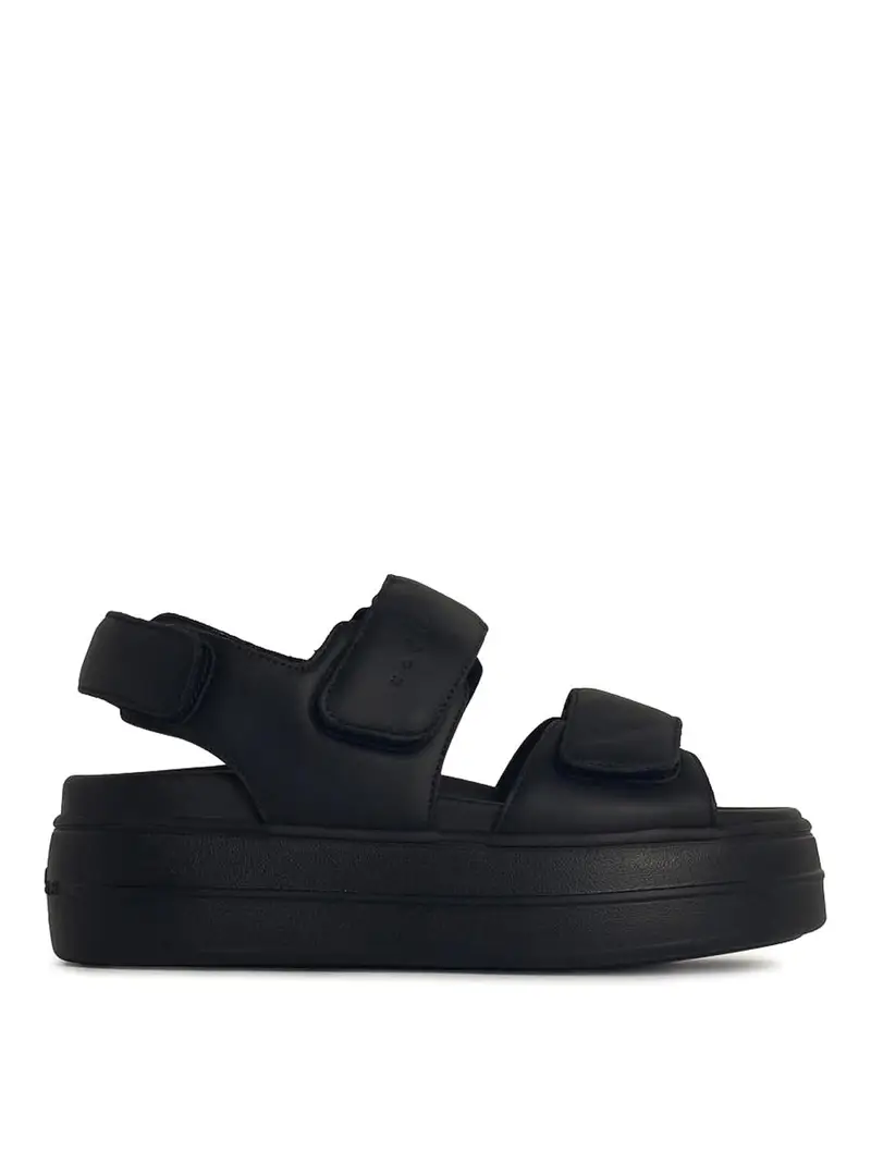 Sandali in pelle nera H680 Nero