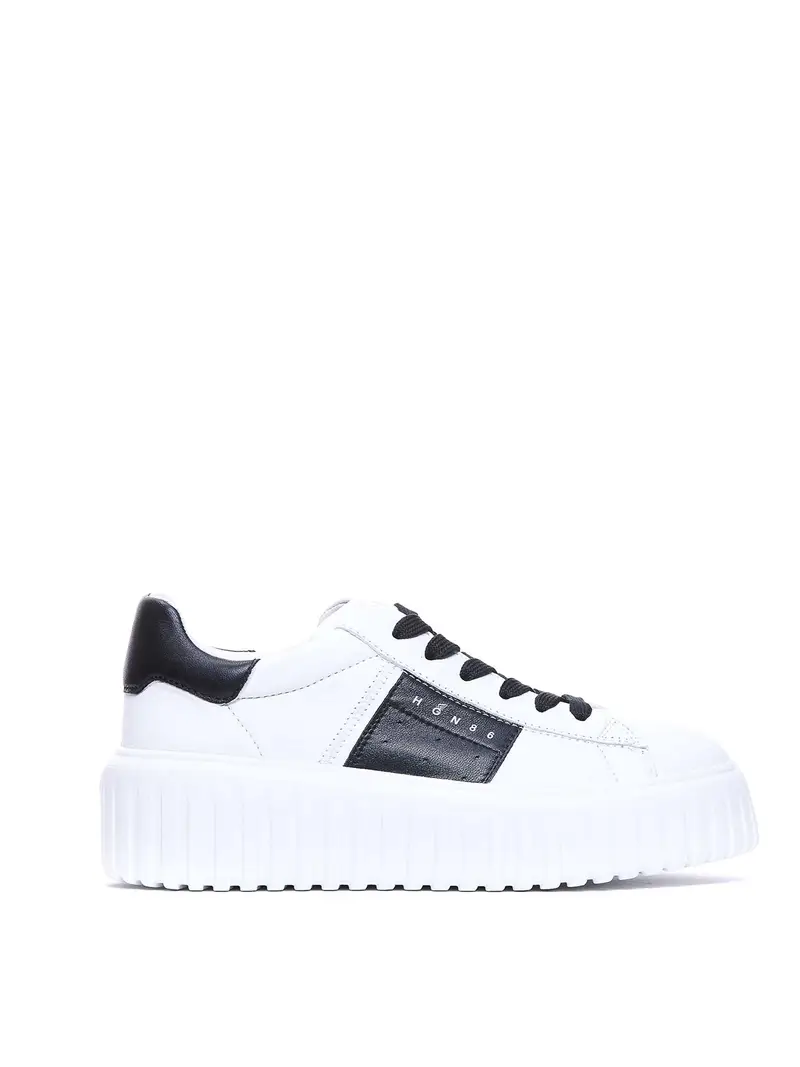 Scneaker con strisce ad H Bianco