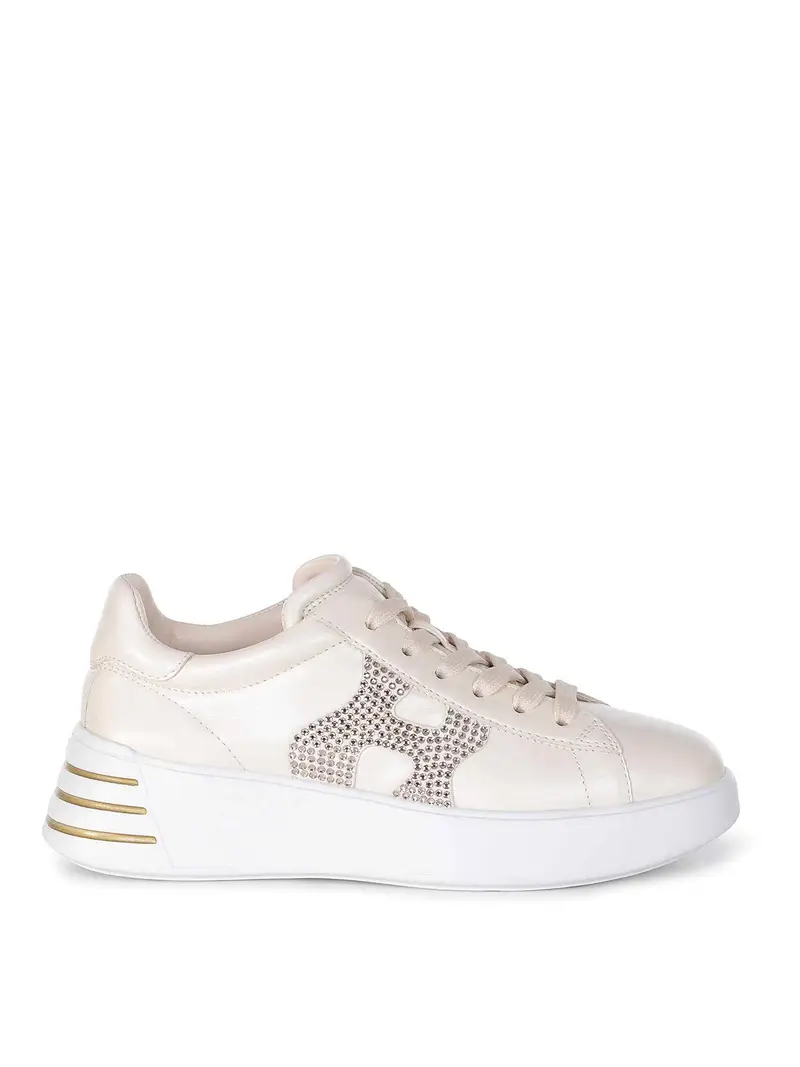 Sneaker fatte in pelle Beige