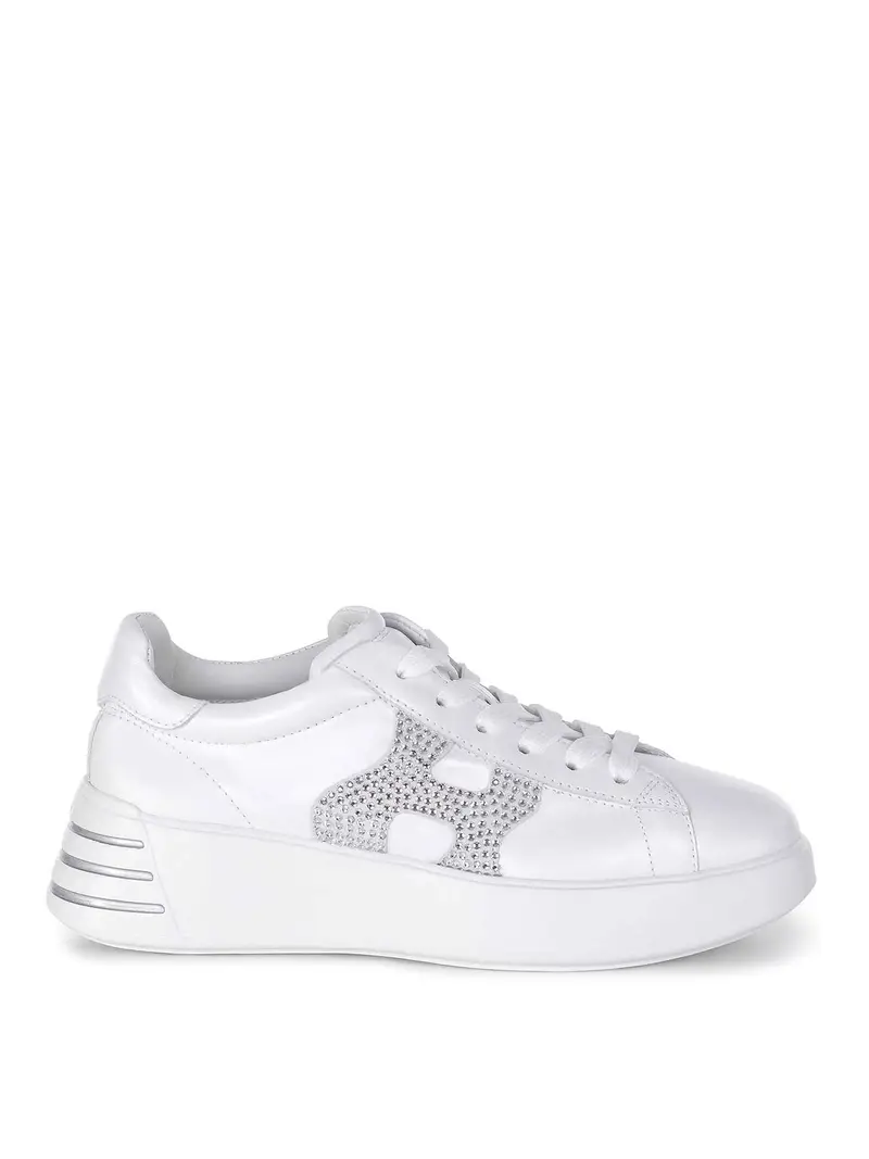 Sneaker fatte in pelle perla Bianco