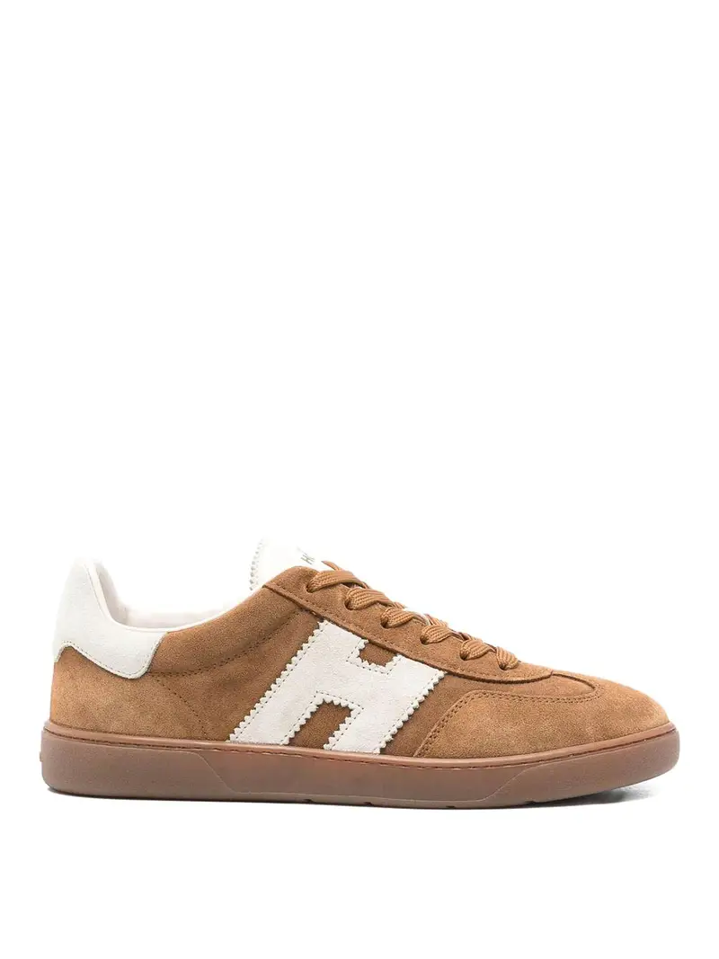 Sneaker in pelle fresca di Hogan Marrone