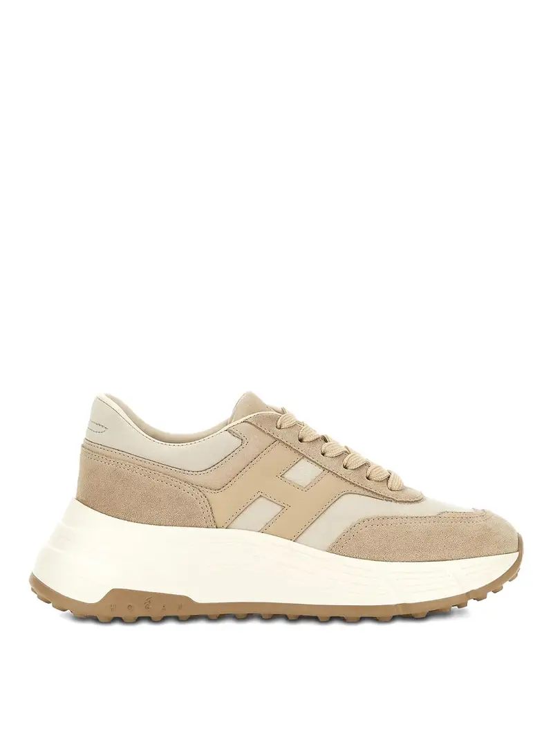 Sneaker in pelle hi-fi Beige