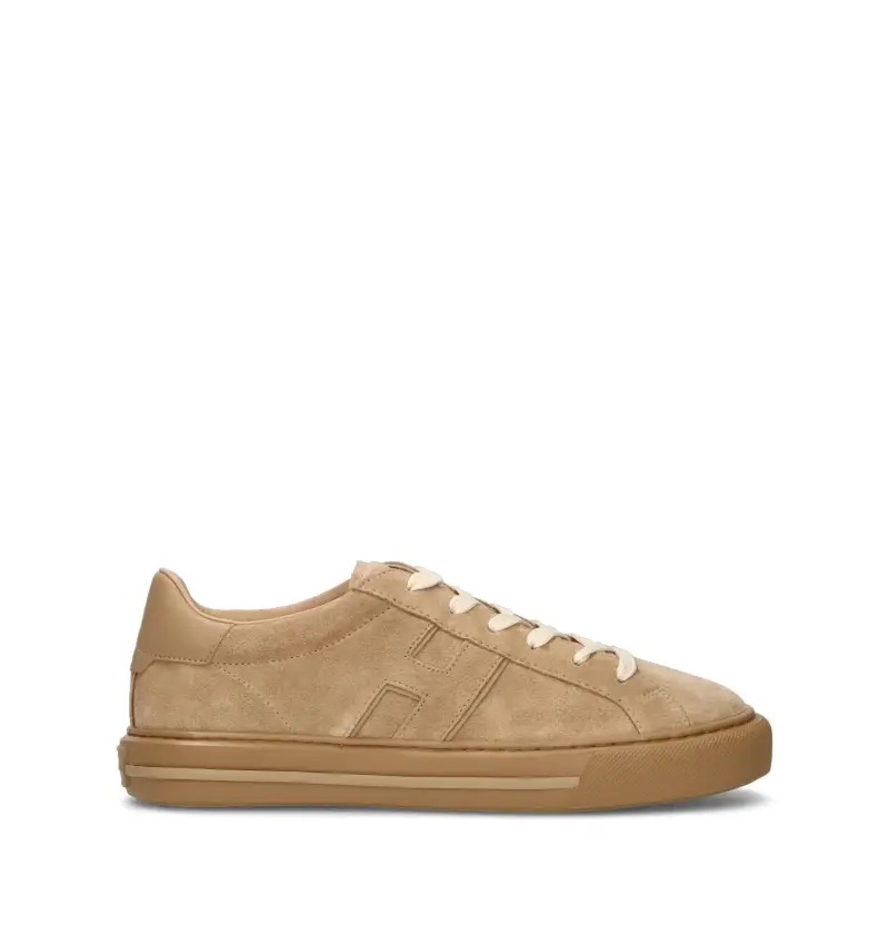 Sneaker uomo beige in suede Vario