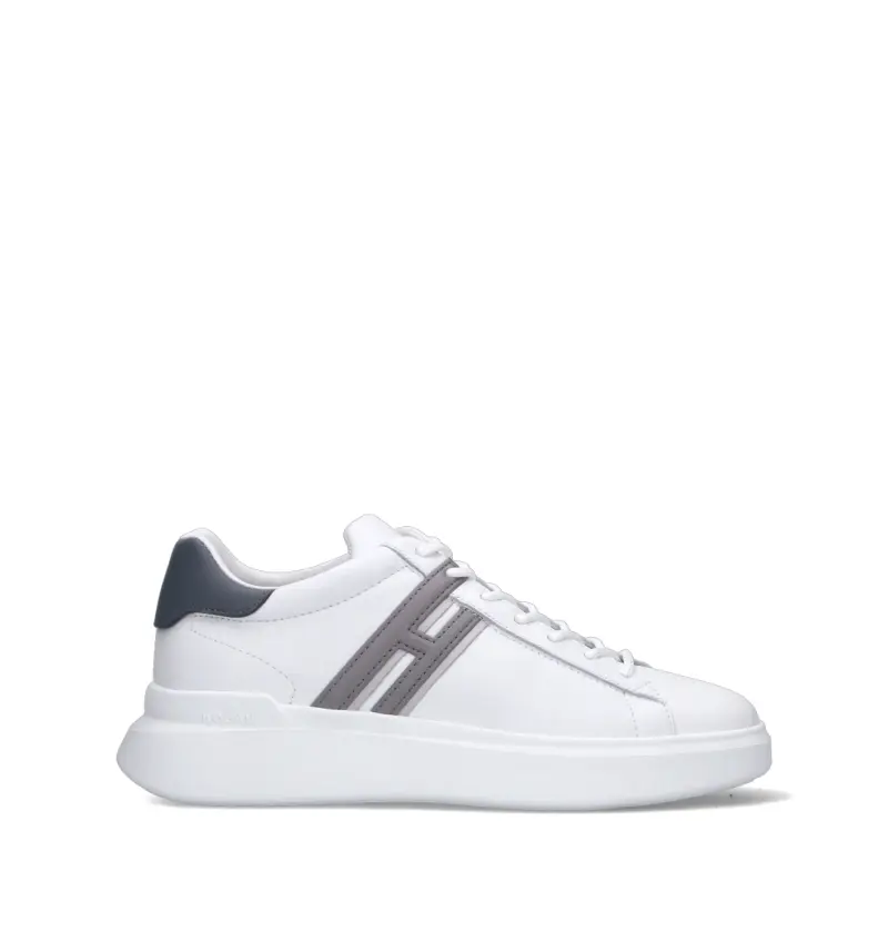 Sneaker uomo bianca/grigia in pelle Vario