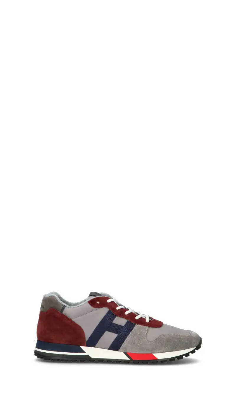 Sneaker uomo grigia/bordeaux in pelle Vario