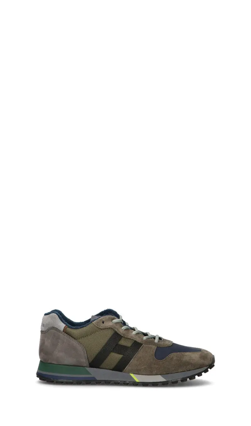 Sneaker uomo grigia/verde militare in pelle Vario