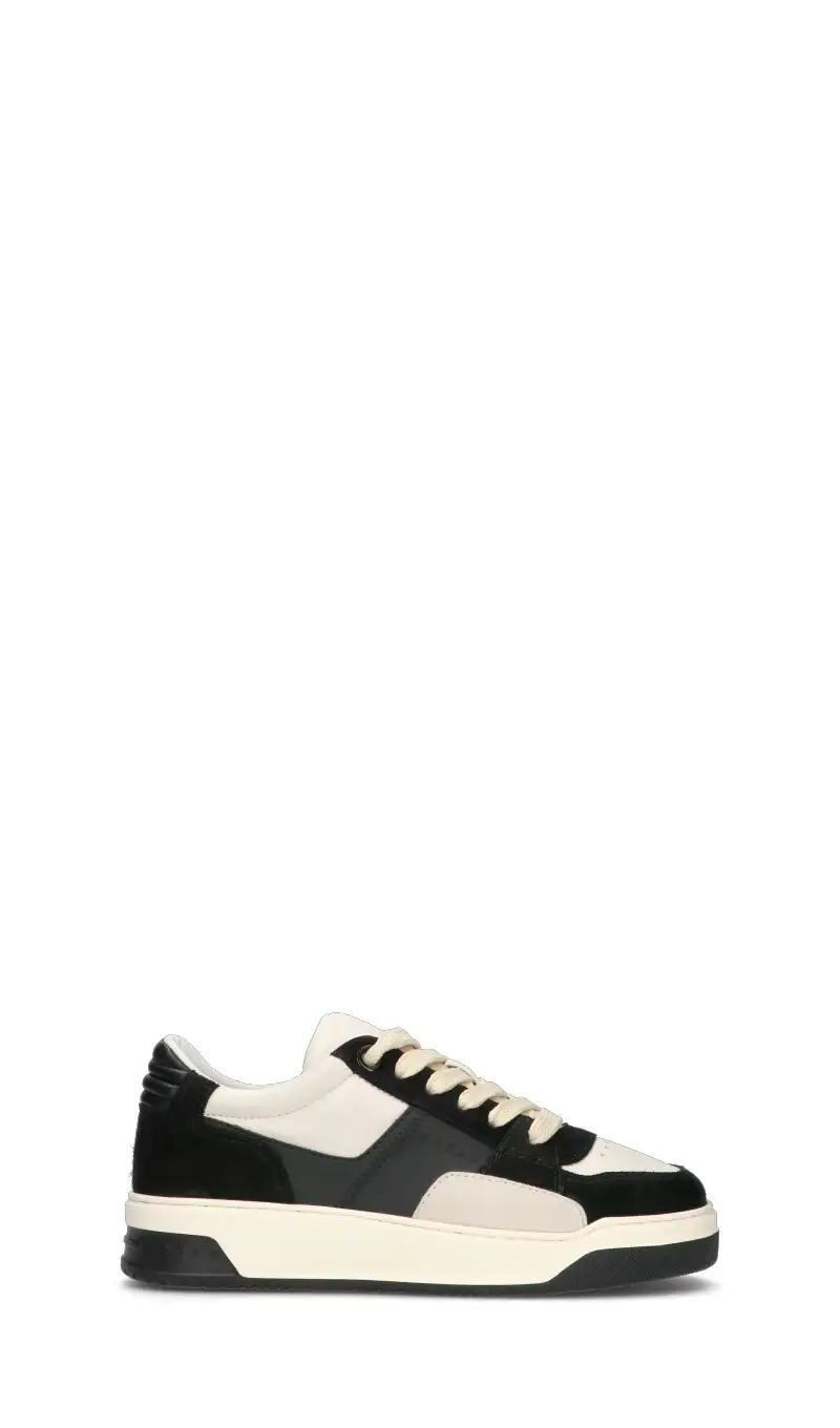 Sneaker uomo nera/bianca in suede Vario