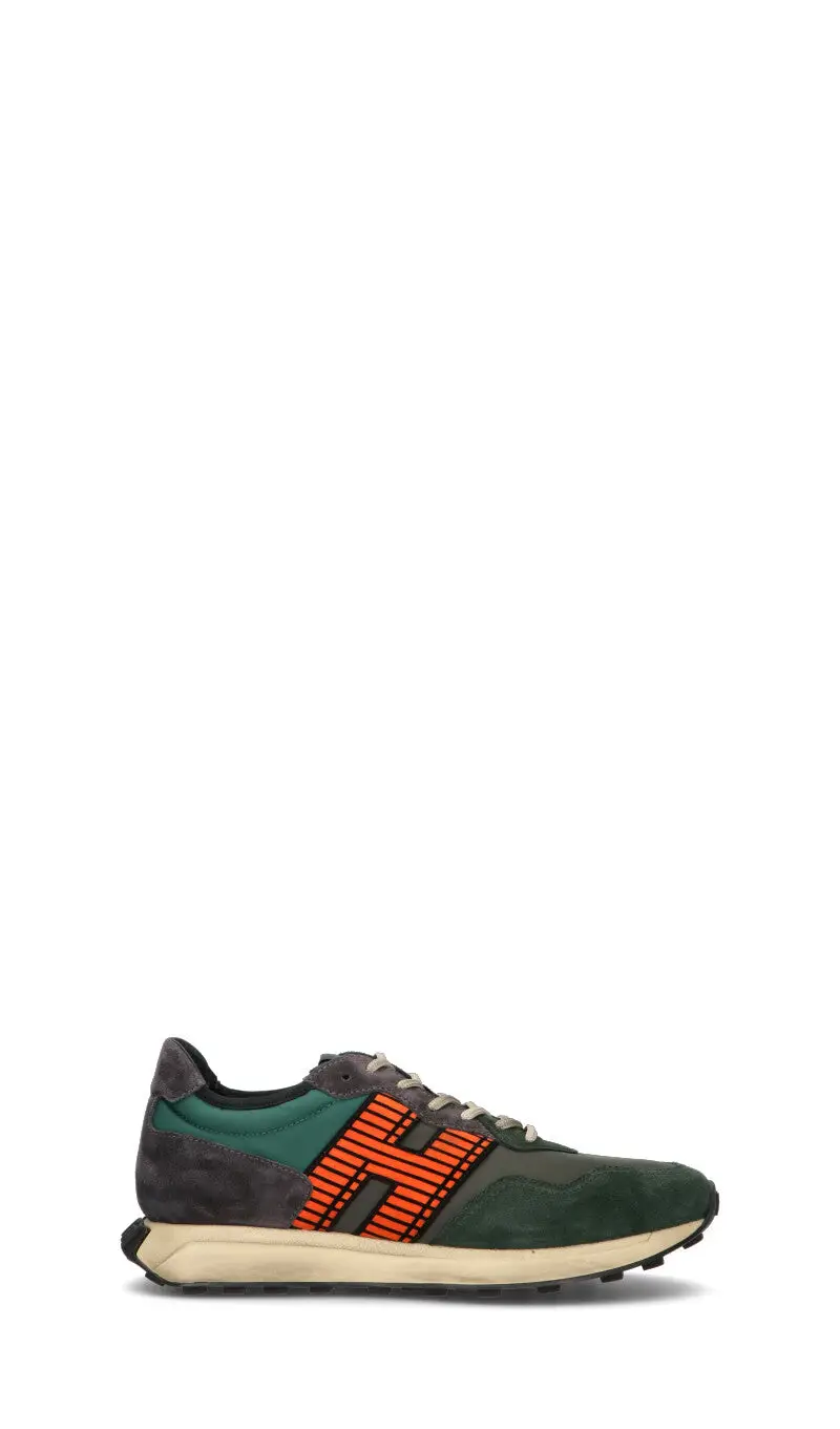 Sneaker uomo nera/verde in pelle Vario