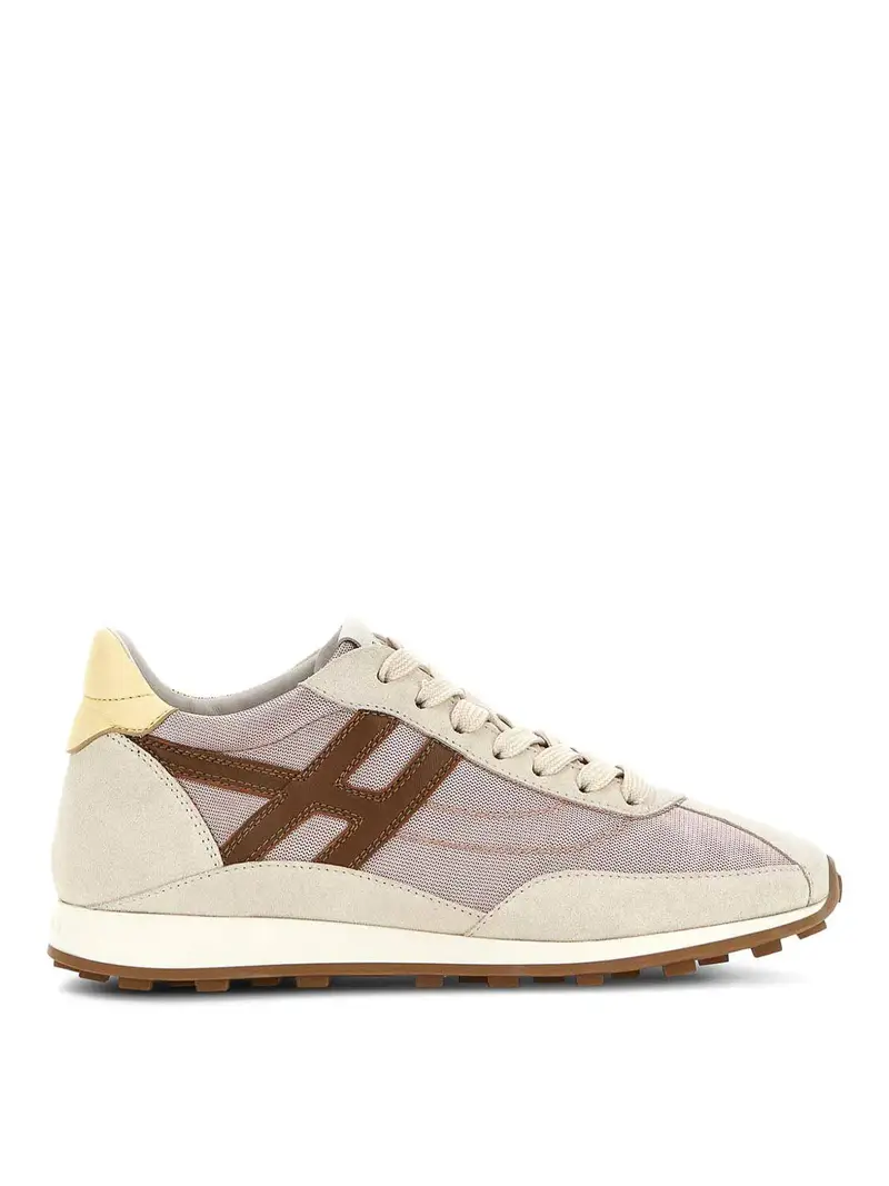 Sneakers Athletic In Tessuto Tecnico E Pelle Multicolore