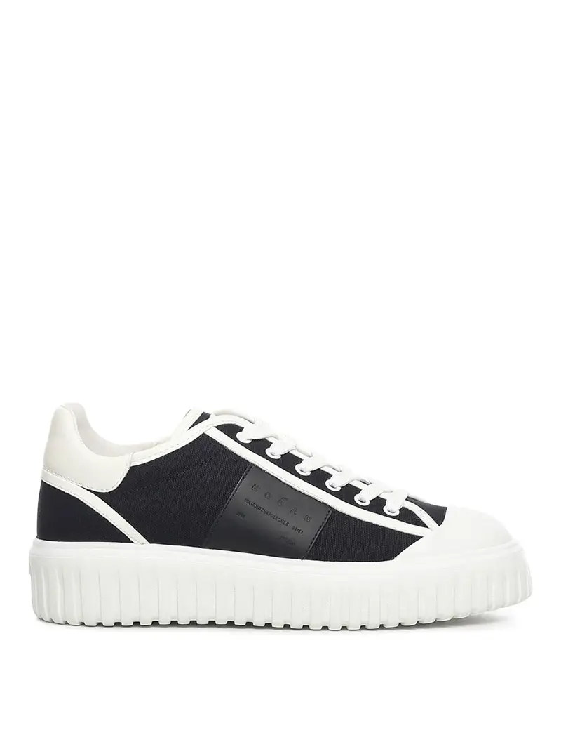 Sneakers con strisce ad H Nero