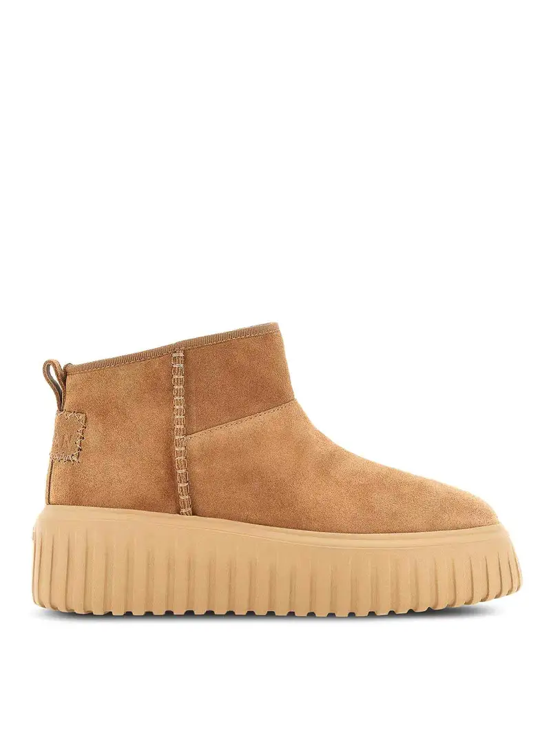 Stivali in pelle con strisce H Beige