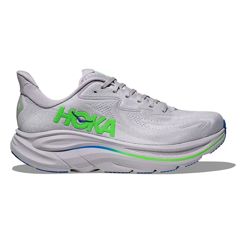 Clifton 10 Ash Grigio Neon Verde - Scarpe Running Uomo EUR 43 1/3 / US 9 5