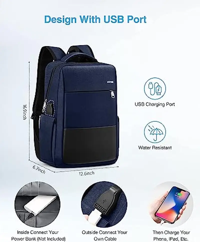 HOMIEE Lb1503 - Zaino unisex (confezione da 1), 15 pollici - blu, 15 pouces / 17 pouces, Classico miniatura 2