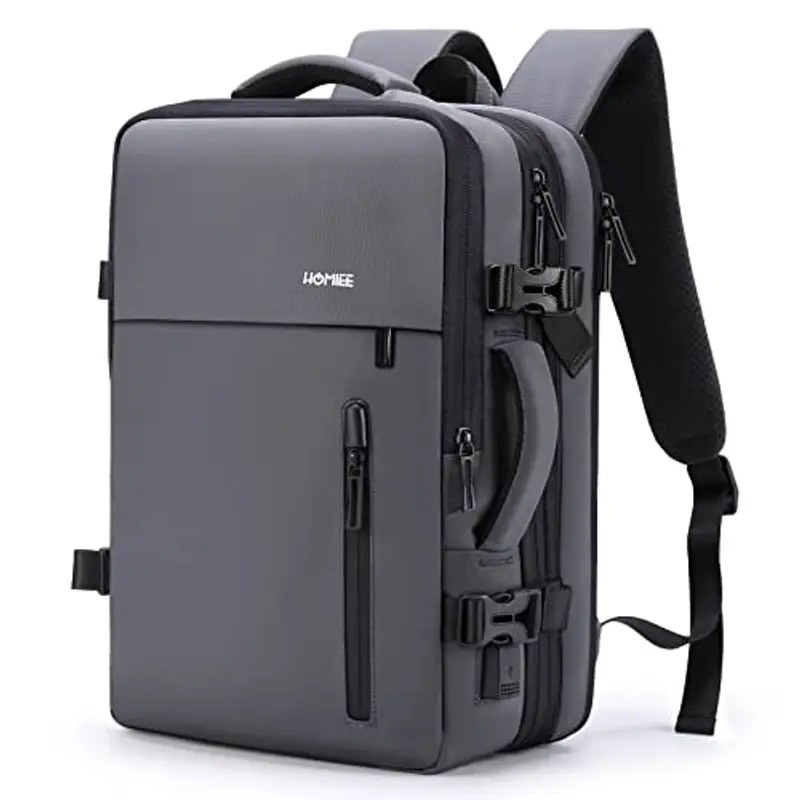 HOMIEE Zaino Estensibile Viaggio 40L Antifurto Porta PC Laptop 15.6 Pollici Zaini Impermeabile Zaino con USB Zainetto Lavoro per College Università Scuola Viaggi Medico Uomo Donna