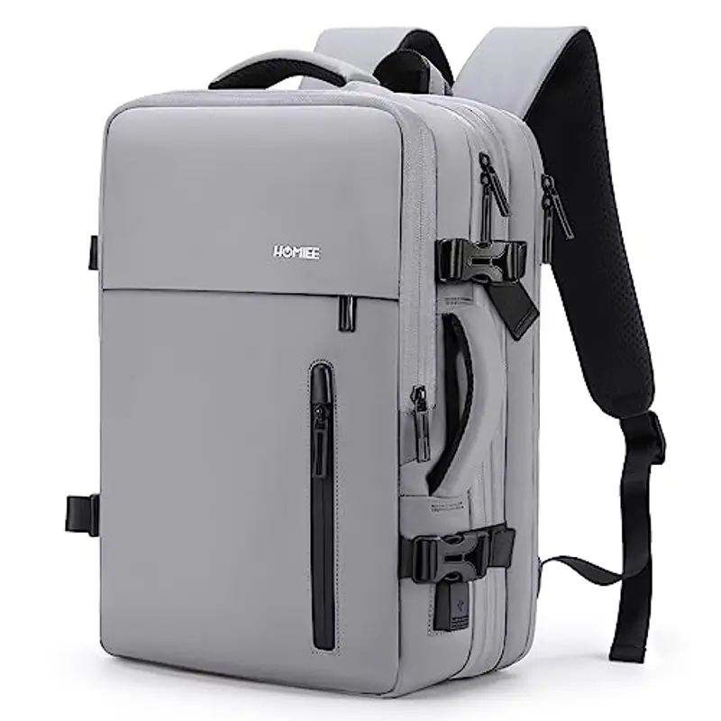 HOMIEE Zaino Estensibile Viaggio 40L Antifurto Porta PC Laptop 15.6 Pollici Zaini Impermeabile Zaino con USB Zainetto Lavoro per College Università Scuola Viaggi Medico Uomo Donna