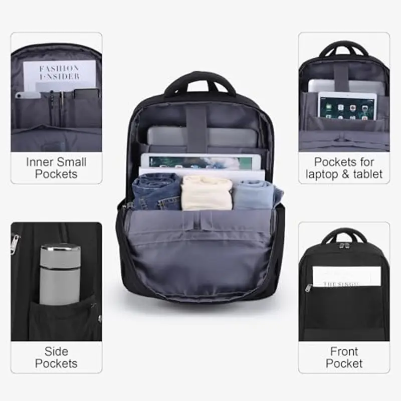 HOMIEE Zaino PC Portatili Borsa PC 15.6 Pollici Zaino Antifurto Impermeabile con Porta USB, Zaino Porta PC per Notebook Computer Lavoro Uomo Donna Zaini per Casual Scuola Viaggio miniatura 2