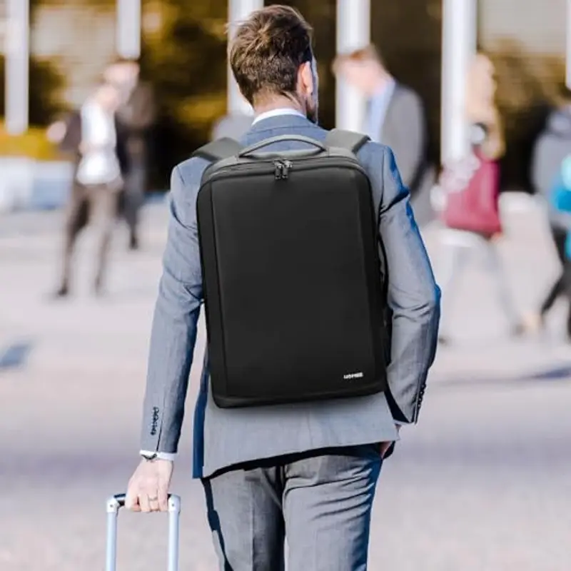 HOMIEE Zaino Porta PC Uomo Espandibile Zaini Viaggio per Laptop con USB Impermeabile Zainetto Sportivo Borsa da Computer Notebook per Lavoro Ufficio Sport Università Scuola miniatura 2