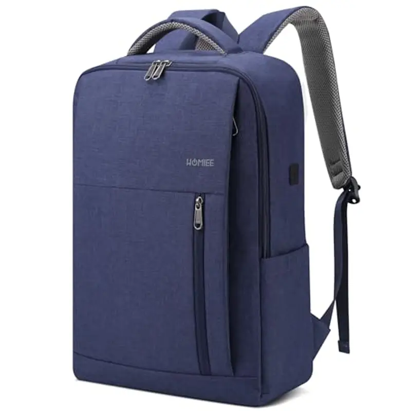 HOMIEE Zaino Uomo Lavoro 15.6 17.3 Pollici Zaini Porta PC per Laptop Computer Notebook Portatile con Caricatore USB Zainetto Scuola Borsa per Viaggio Ufficio Università Unisex