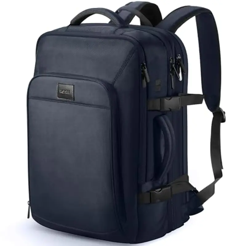 HOMIEE Zaino Viaggio Uomo 50L Zaino Aereo Valigia Bagaglio a Mano Borse Cabina Zaini Port PC 18 Pollici Espandibile Impermeabile Zainetto per Laptop Università Lavoro d'affari (Blu)