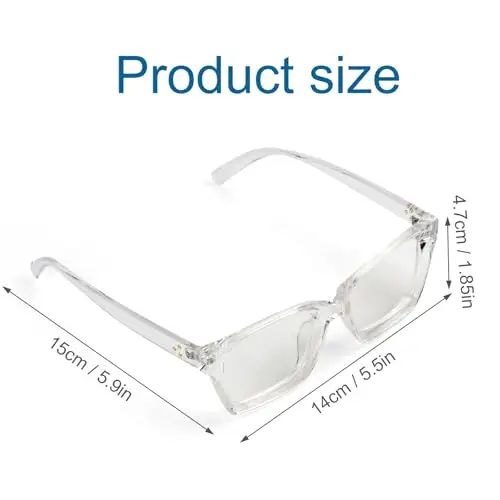 Homirty Occhiali Luce Blu Uomo e Donna, Montatura per Occhiali con Lenti Trasparenti, Cornice Quadrata, Montature per miniatura 2