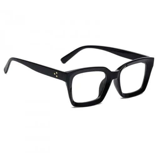 Homirty Occhiali Luce Blu Uomo e Donna, Montatura per Occhiali con Lenti Trasparenti, Cornice Quadrata Occhiali,