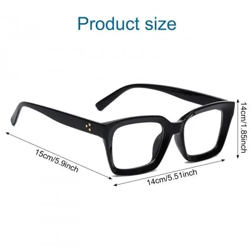 Homirty Occhiali Luce Blu Uomo e Donna, Montatura per Occhiali con Lenti Trasparenti, Cornice Quadrata Occhiali miniatura 2