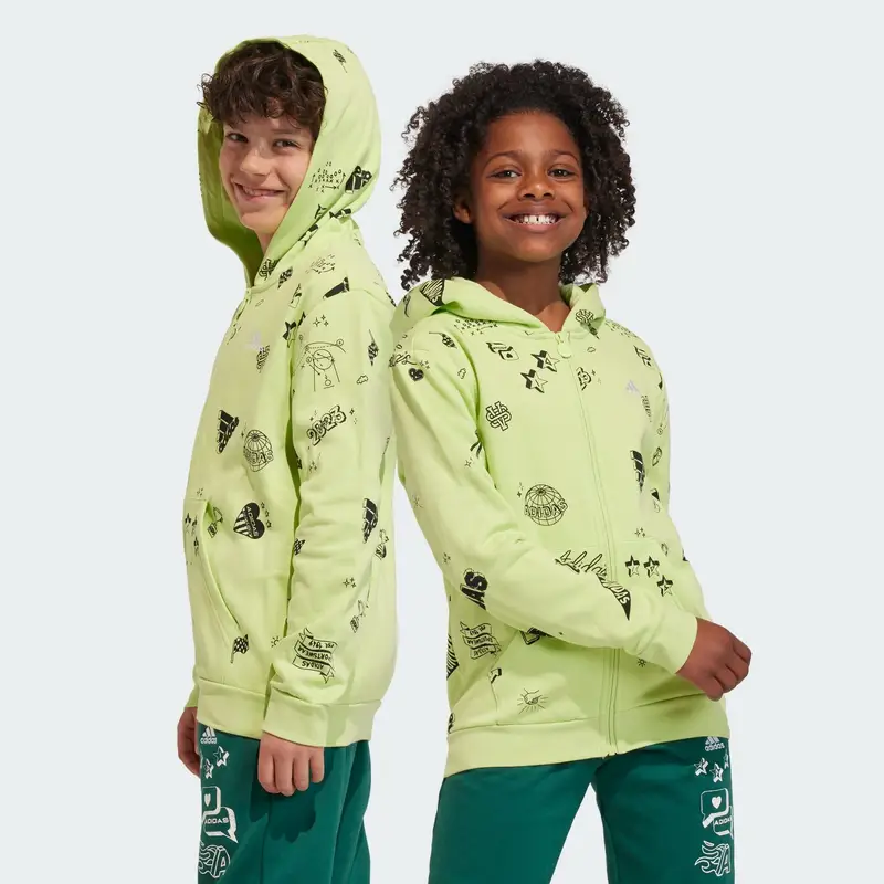 Hoodie Brand Love Allover Print Full-Zip Junior |  Adidas