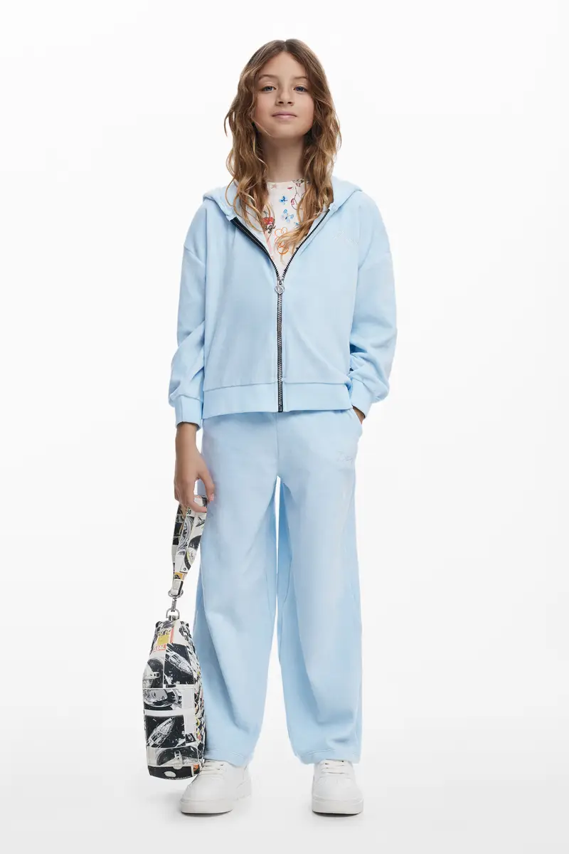 Hoodie with ears and strass logo