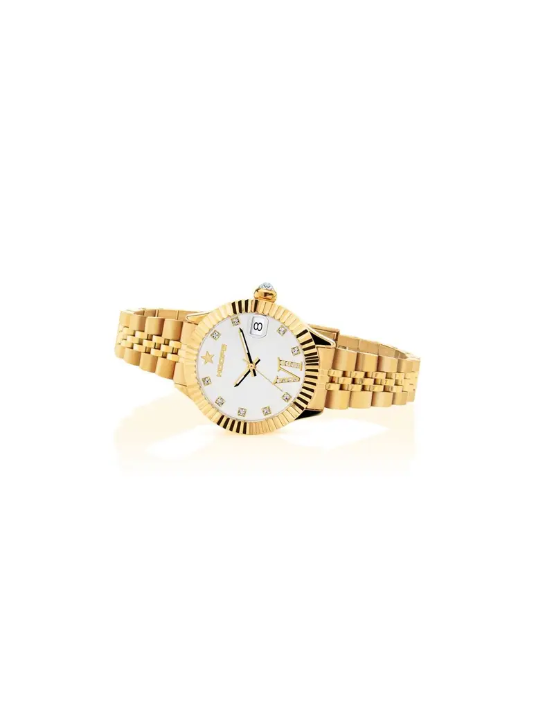 Orologio HOOPS New Luxury Diamonds 2 Gold in metallo 2654LD-YG02-83 White
