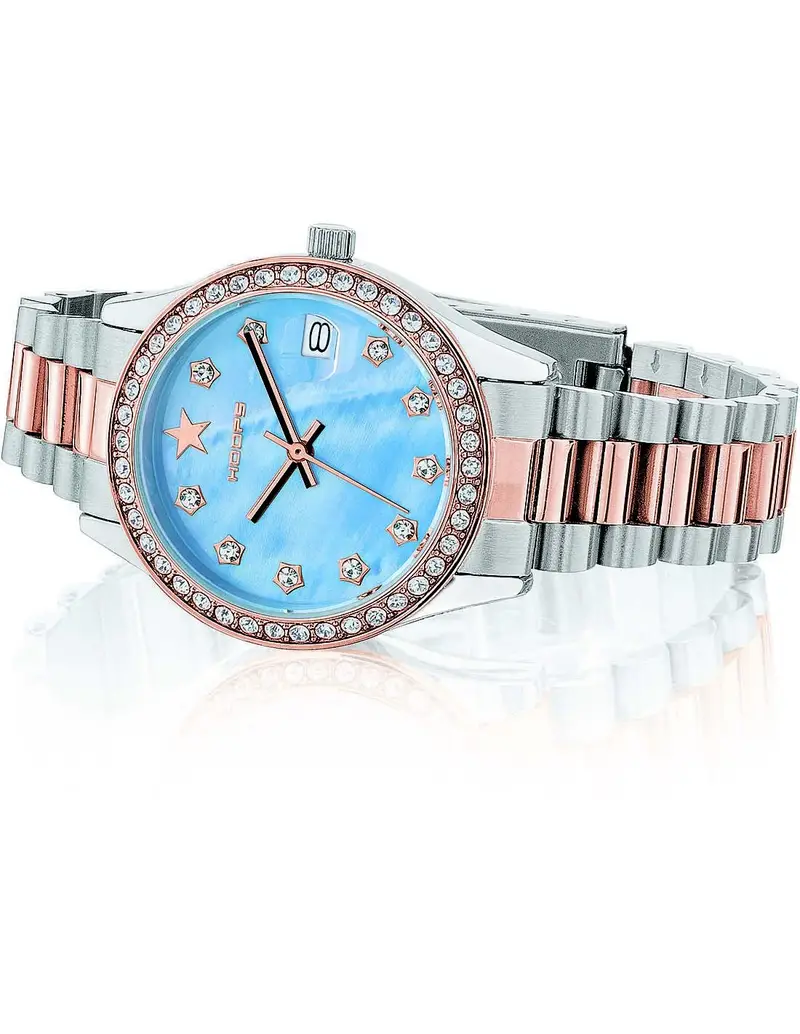 Orologio HOOPS SUPER LUXURY 2641L-SRG05 Silver Rose Gold Blue