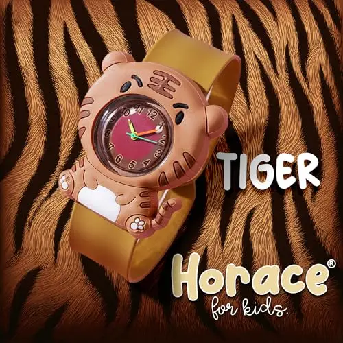 HORACE for Kids - Orologio per bambini e bambine, simpatici animali colorati, cinturino regolabile e pieghevole miniatura 2
