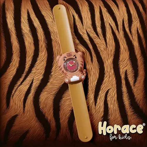 HORACE for Kids - Orologio per bambini e bambine, simpatici animali colorati, cinturino regolabile e pieghevole miniatura 3