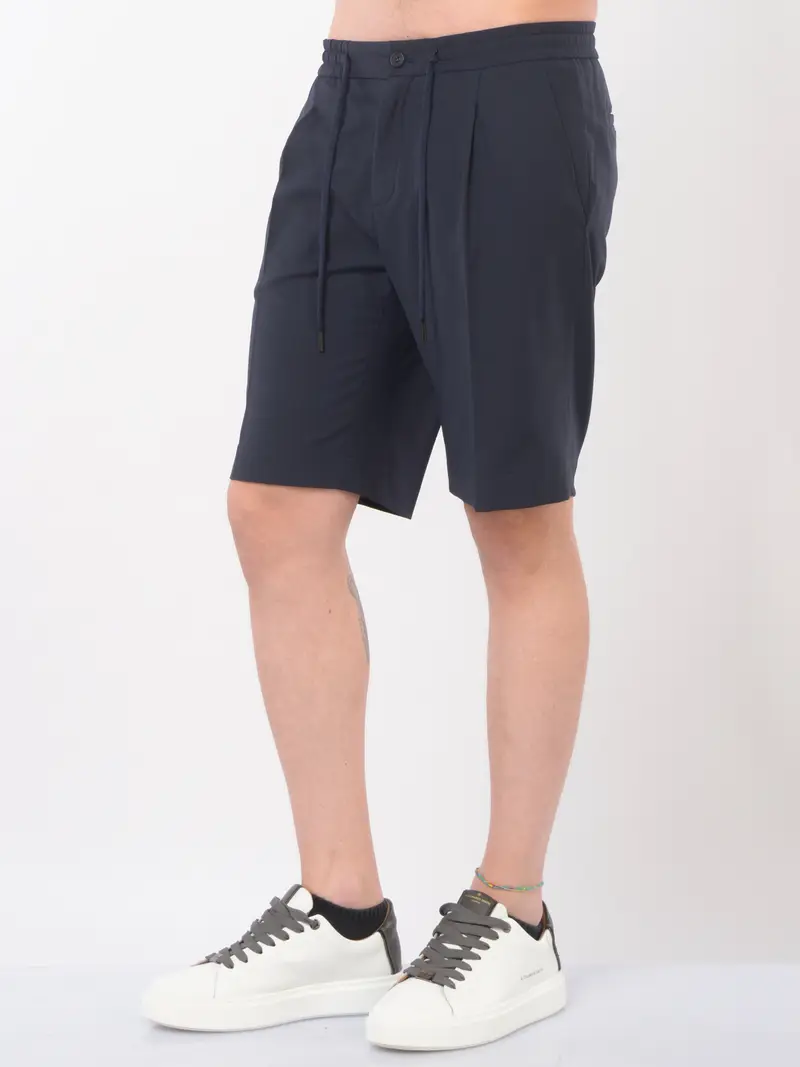 bermuda da uomo Hosio chino in fresco lana Blu