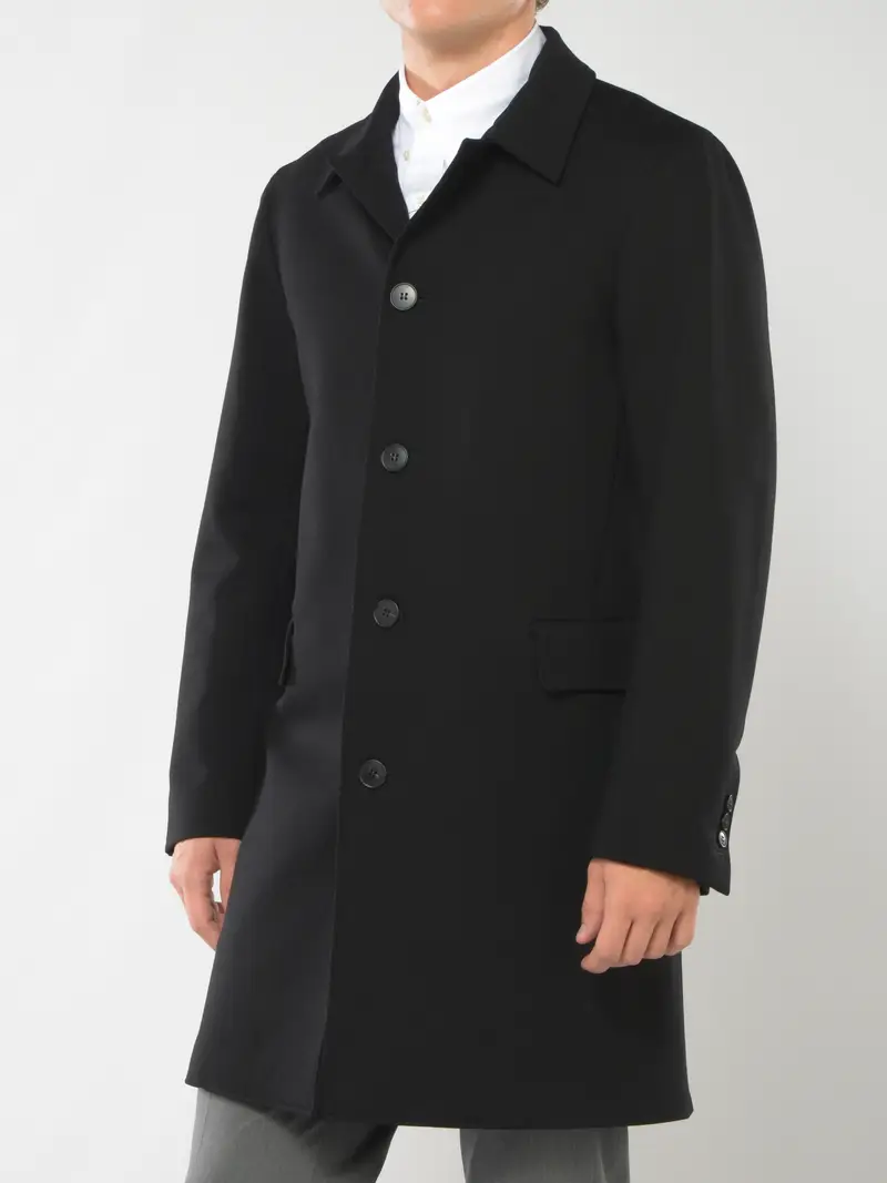 cappotto da uomo Hosio in jersey collo camicia NERO