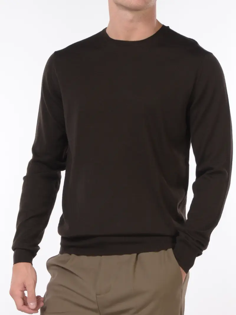 maglia da uomo Hosio girocollo in lana Giallo