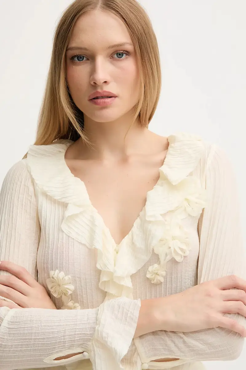 camicia donna colore beige 6282656 miniatura 4