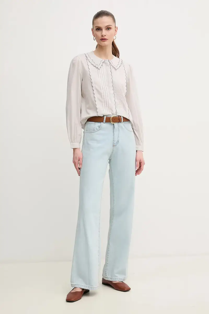 camicia in cotone donna colore grigio 6289130 miniatura 2