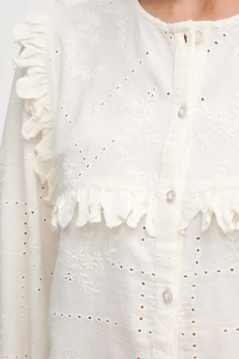 camicia in lino misto donna colore beige 6282665 miniatura 5