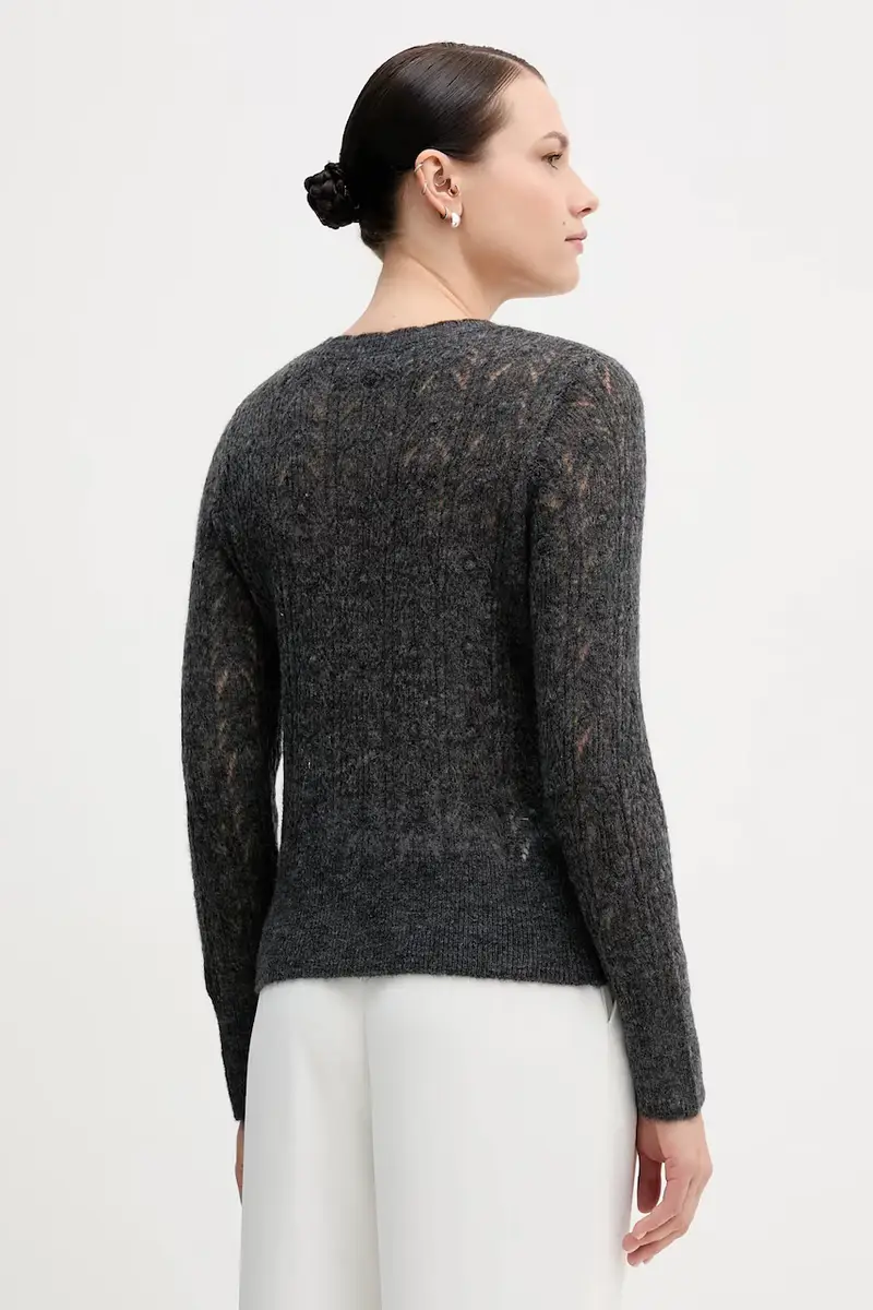 cardigan con lana colore grigio 6312167 miniatura 3