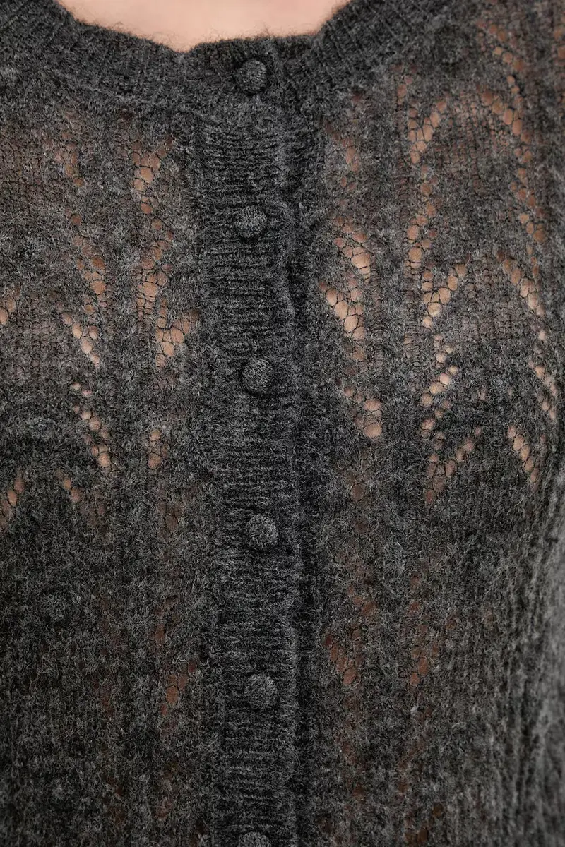 cardigan con lana colore grigio 6312167 miniatura 5