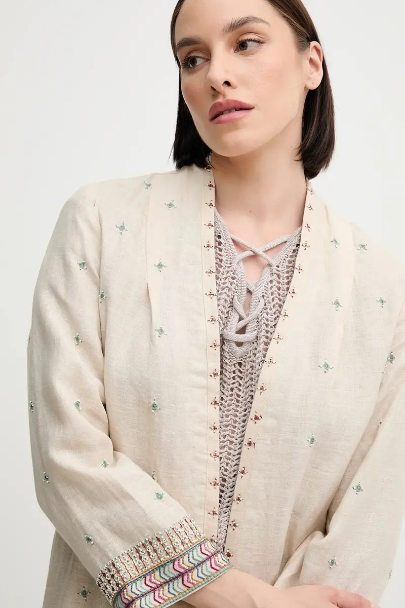 copriletto in lino colore beige 5479199 miniatura 4