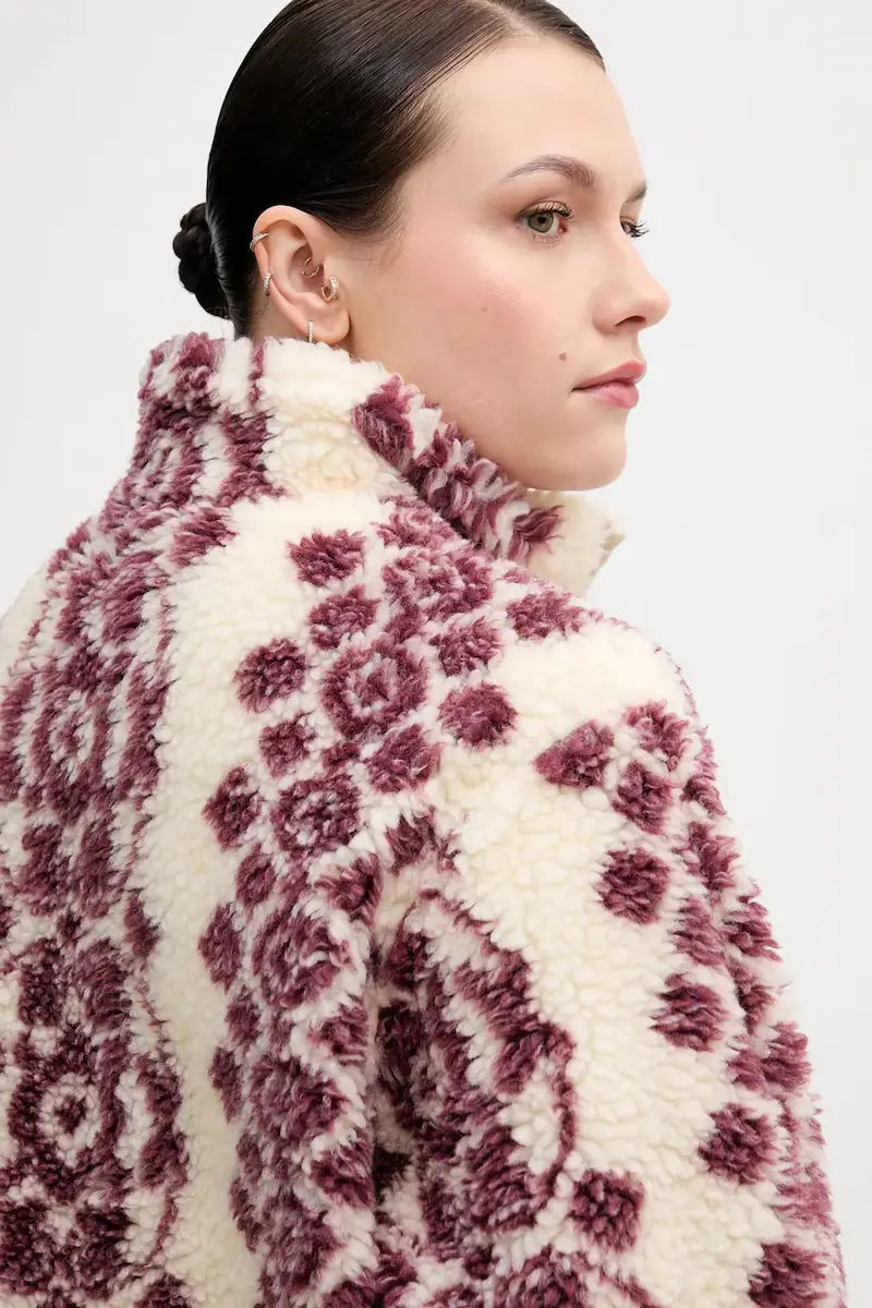 felpa in pile donna colore beige 5452482 miniatura 4