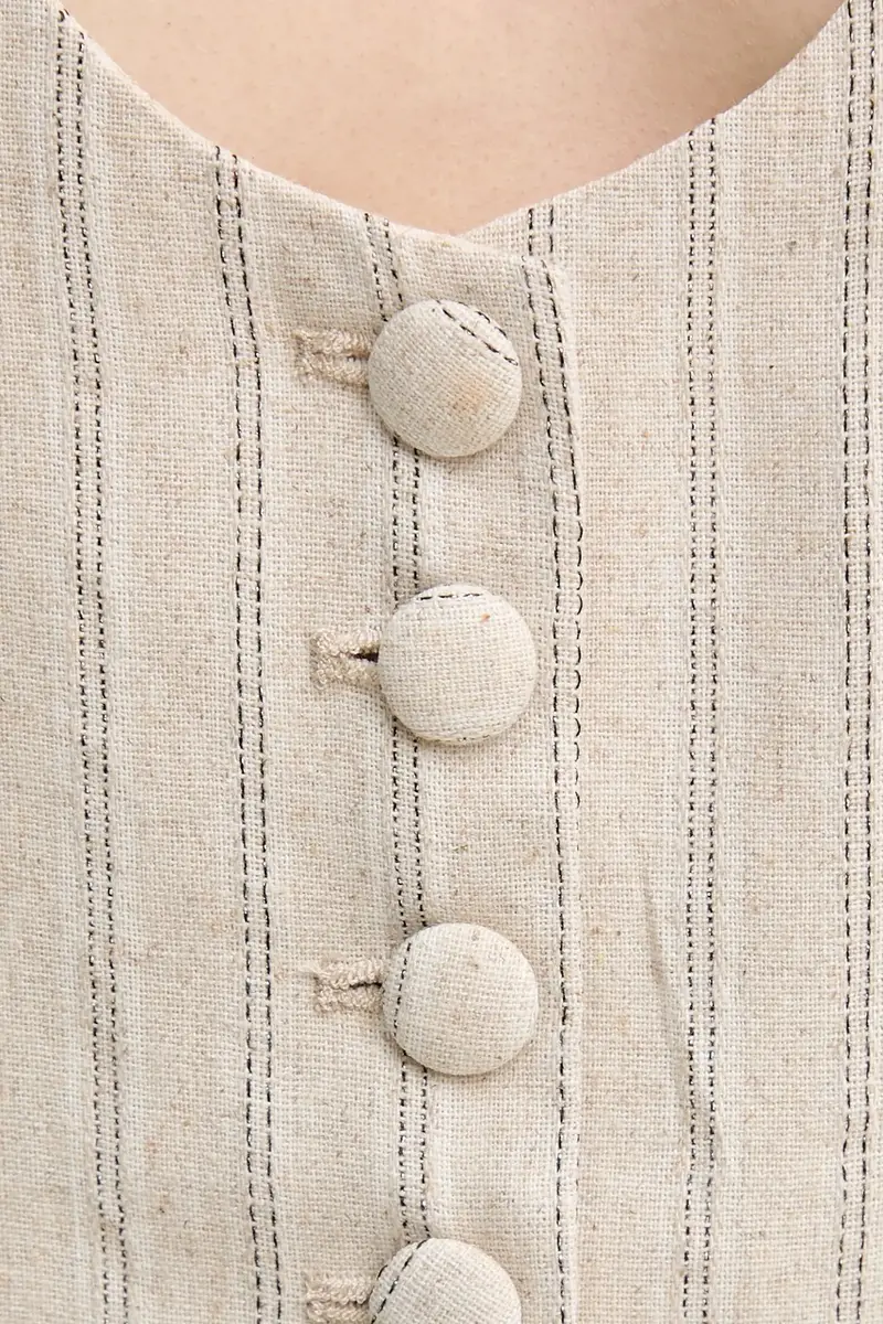 gilè con aggiunta di lino colore beige 5479196 miniatura 5