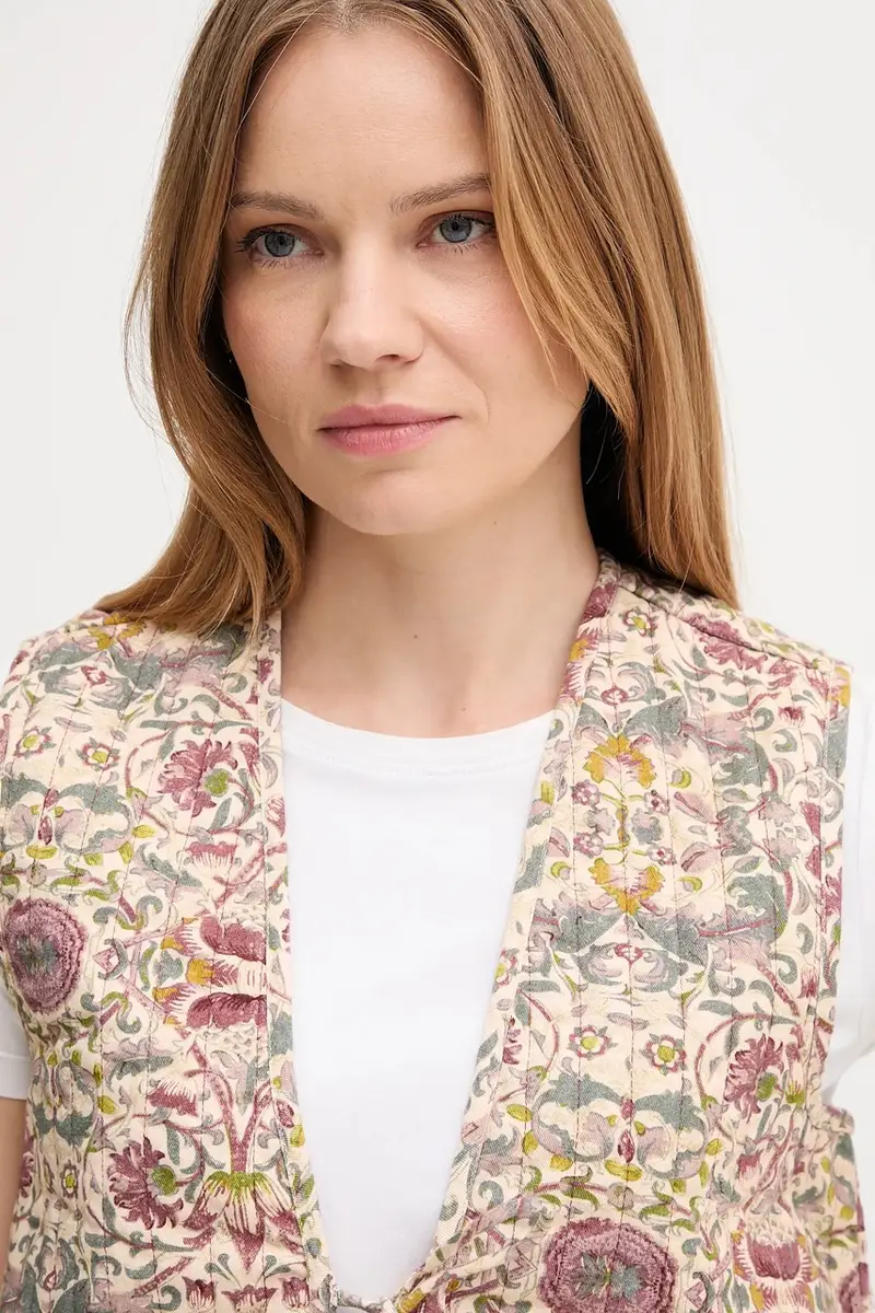 gilè in cotone colore beige 5472056 miniatura 4