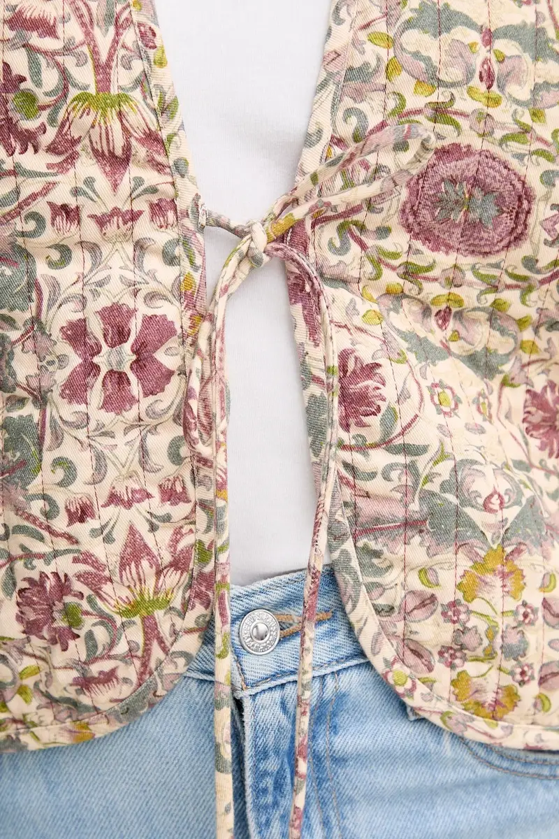 gilè in cotone colore beige 5472056 miniatura 5