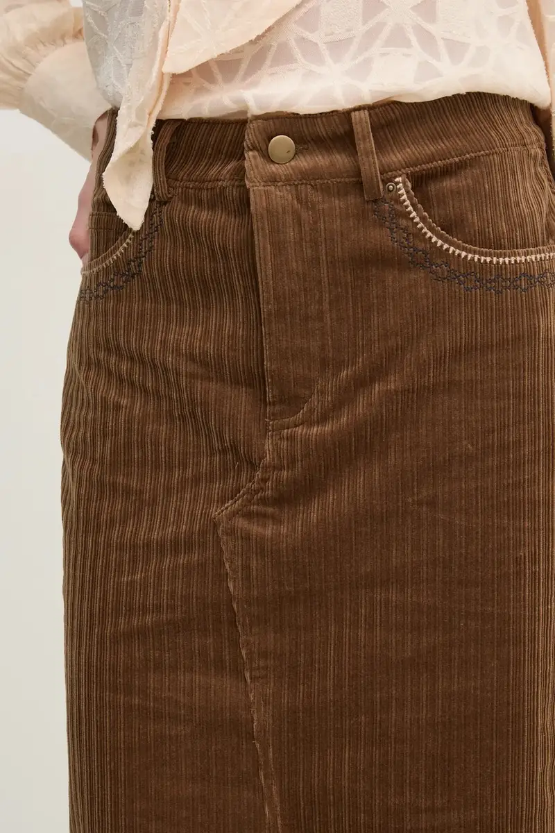 gonna in velluto a coste colore verde 8428073 miniatura 4