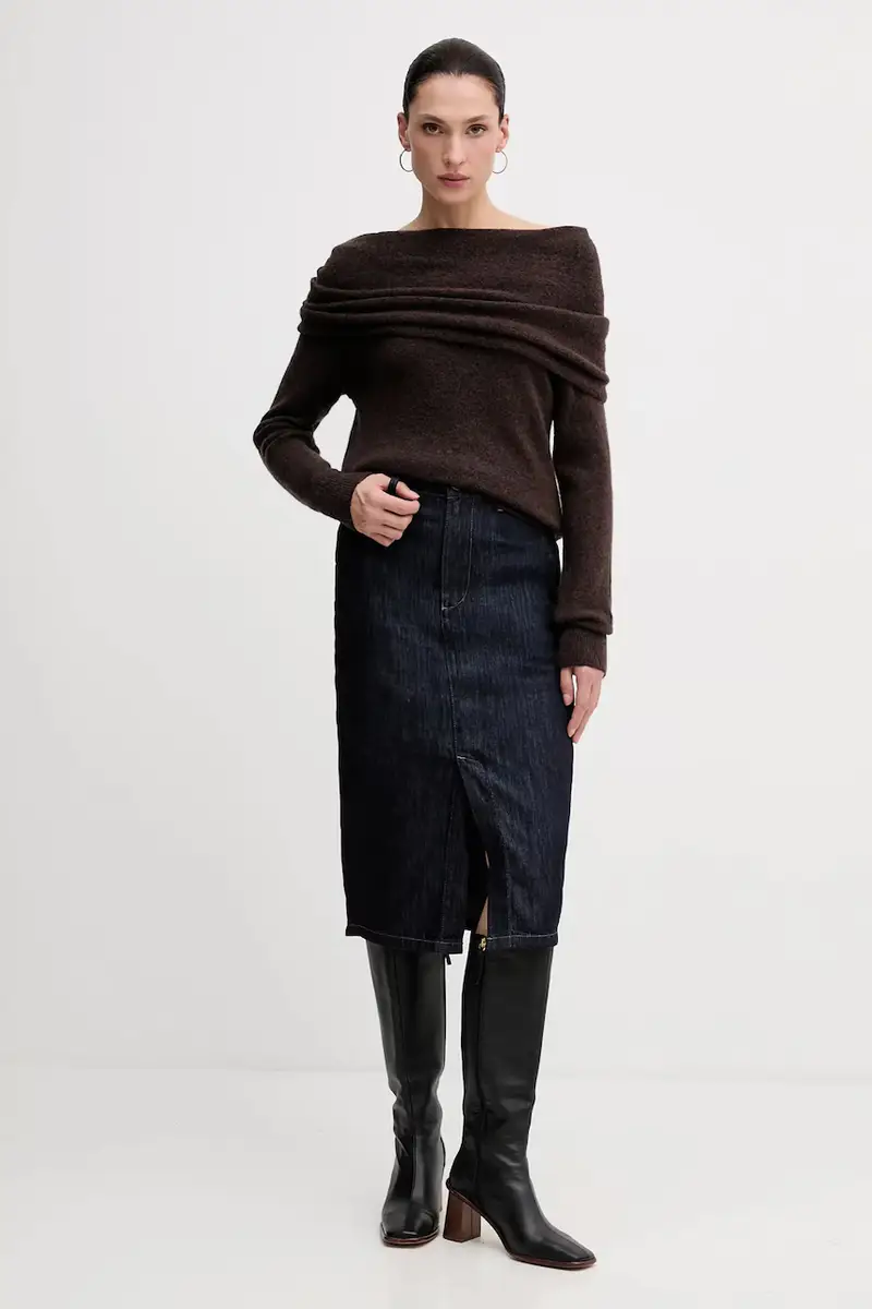 maglione con lana colore marrone 6382056 miniatura 2